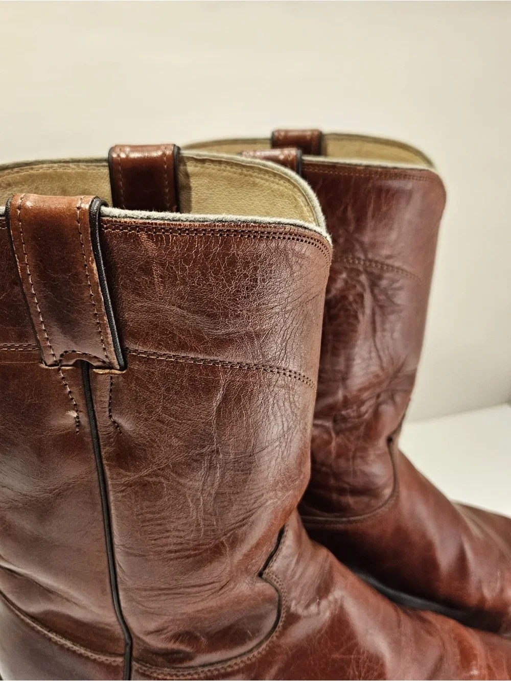 Vintage Justin 3512 Redwood Cowboy Boots 12EE USA Made Western Mens